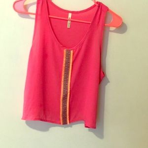 Hot pink crop top from B-Jewel, Juniors Lg